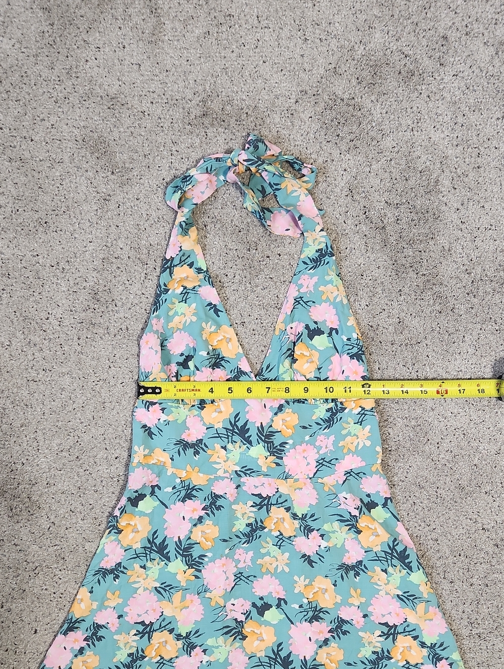 New Wild Fable Green Floral Smocked Halter Dress Size Small - Picture 8 of 10
